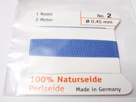 Perlseide (No 2) Blau aus reiner Naturseide 0,45